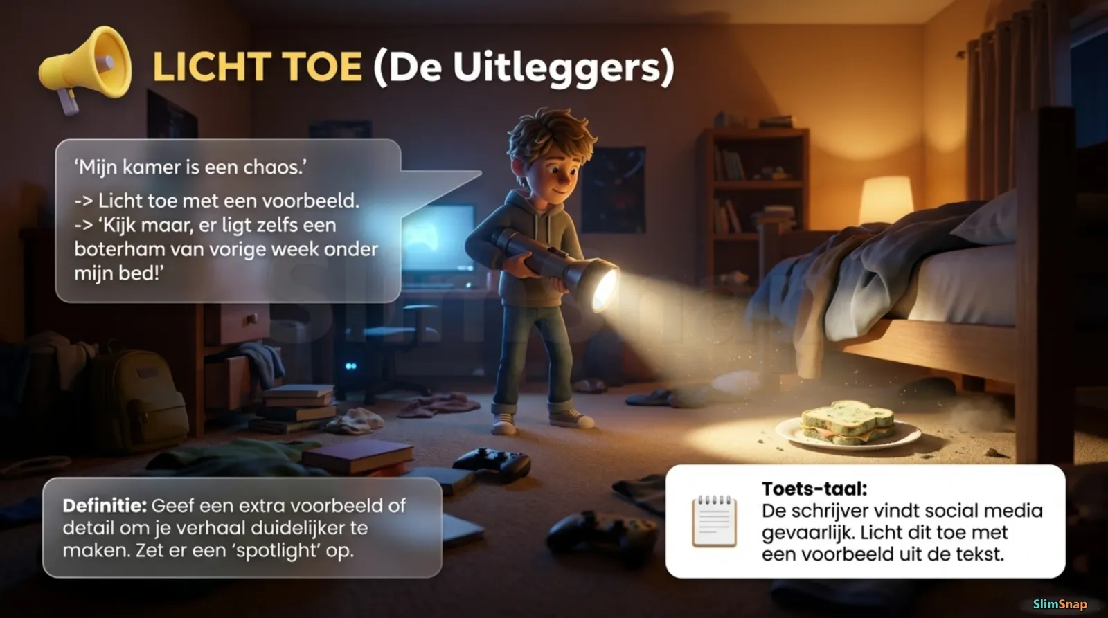 Voorbeeld van uitleg op kindniveau in een SlimSnap-les